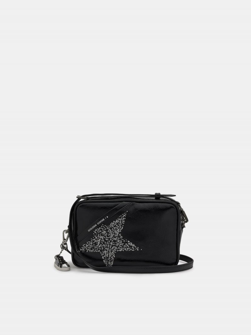 Black Star Bag made of patent leather with Swarovski star