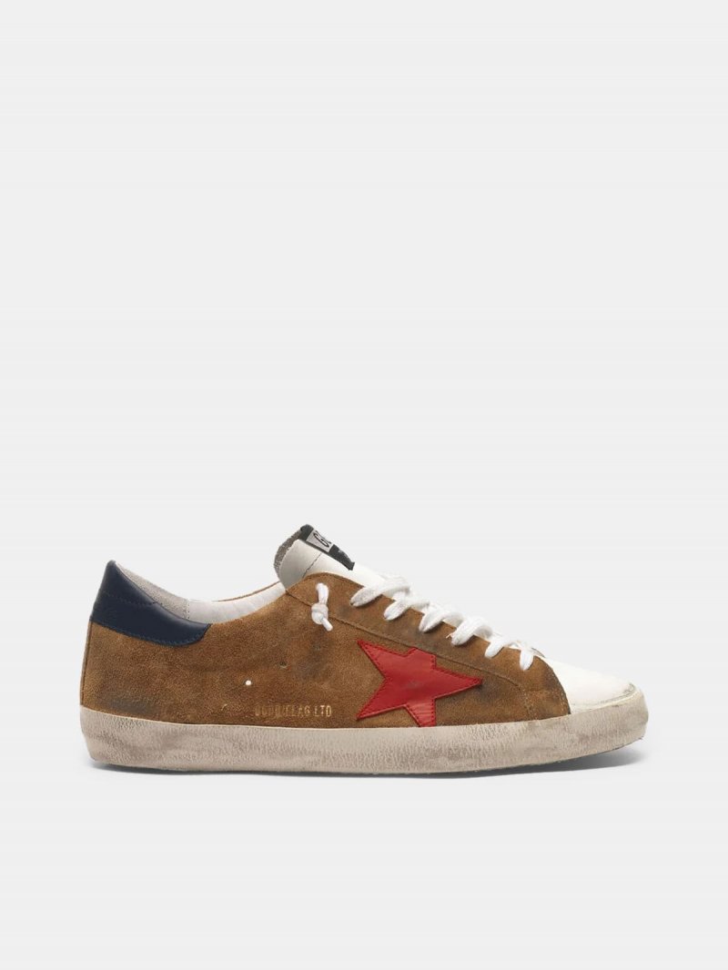 Super-Star sneakers in suede with a red star