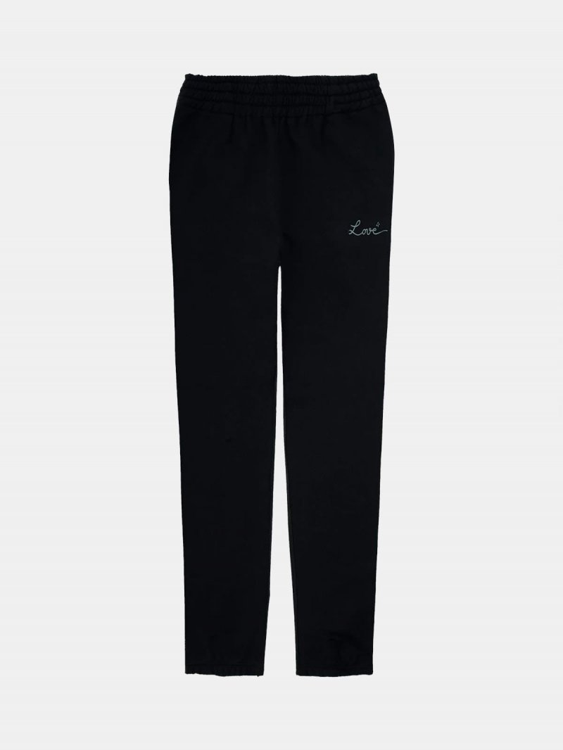Black Hamm joggers with Love embroidery