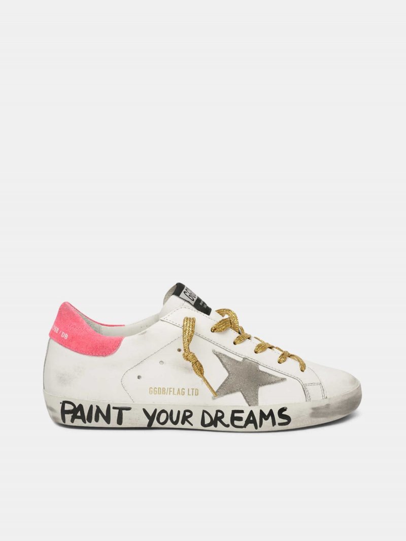 Leather Super-Star sneakers with the words "Paint your dreams"