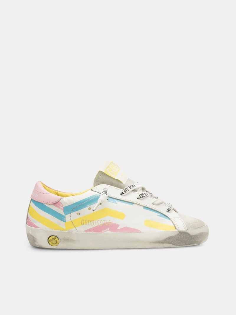 Super-Star sneakers with multicolour flag print