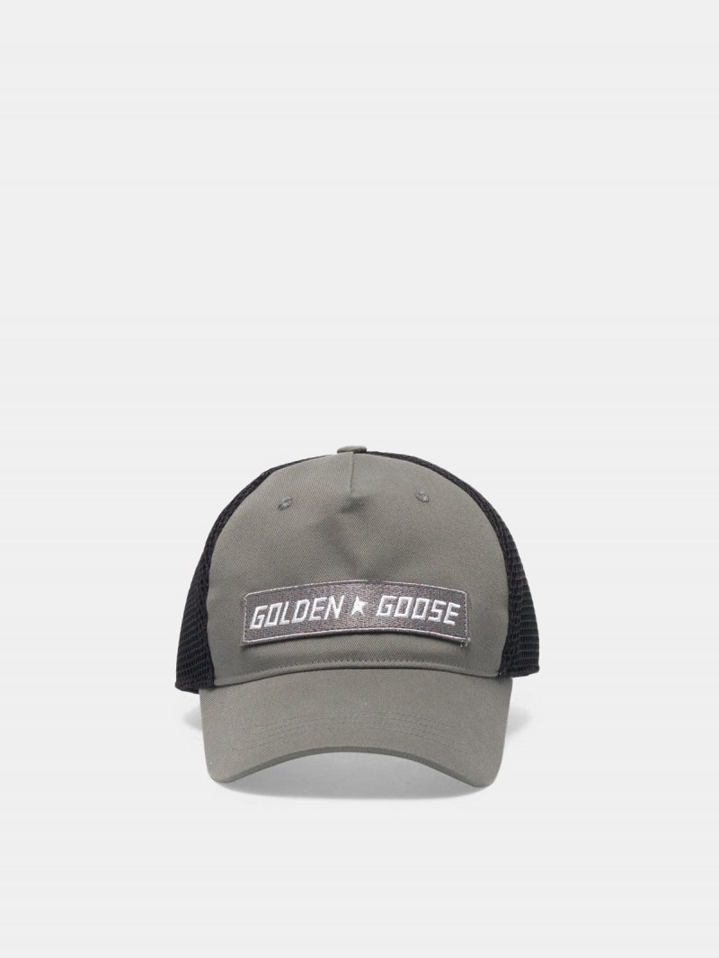 Golden baseball cap with logo patch