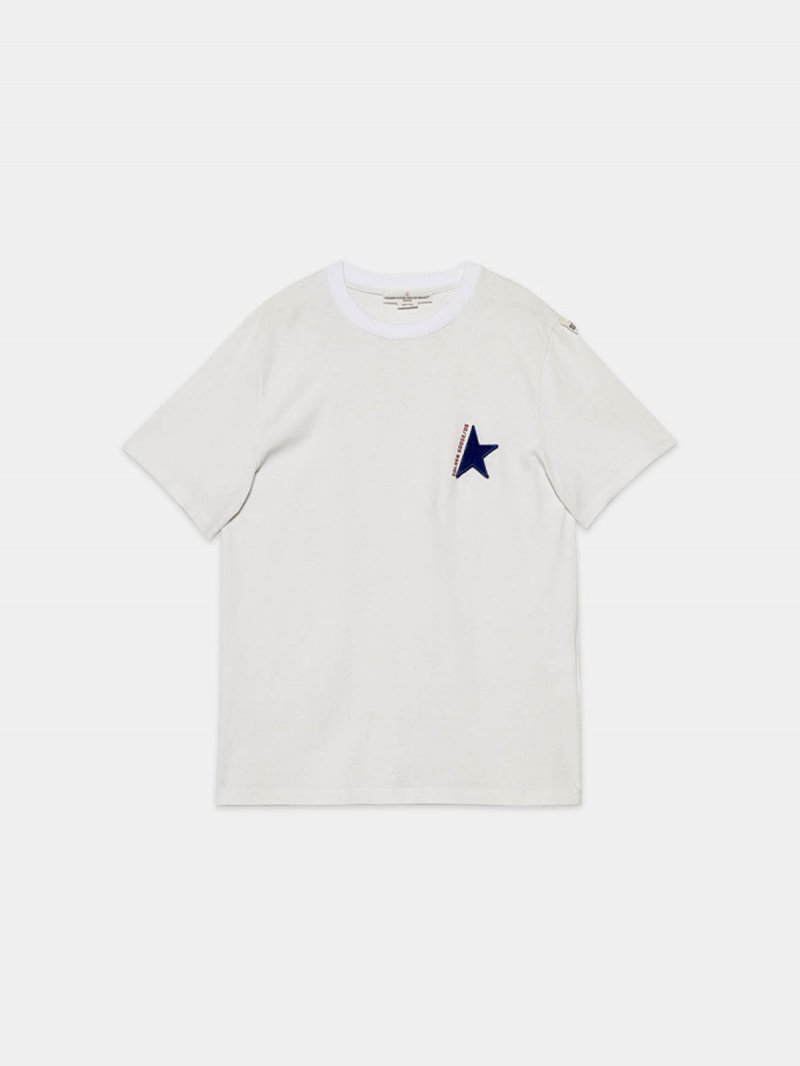 Golden T-shirt in jersey with half-star patch