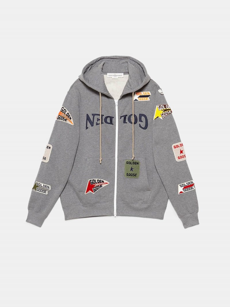 Katashi hoodie with decorative patches