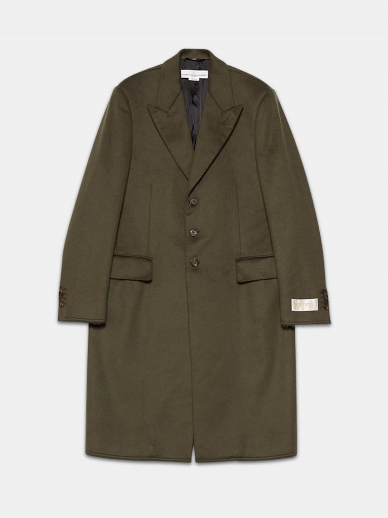 Yoshio coat in wool blend with classic lapels