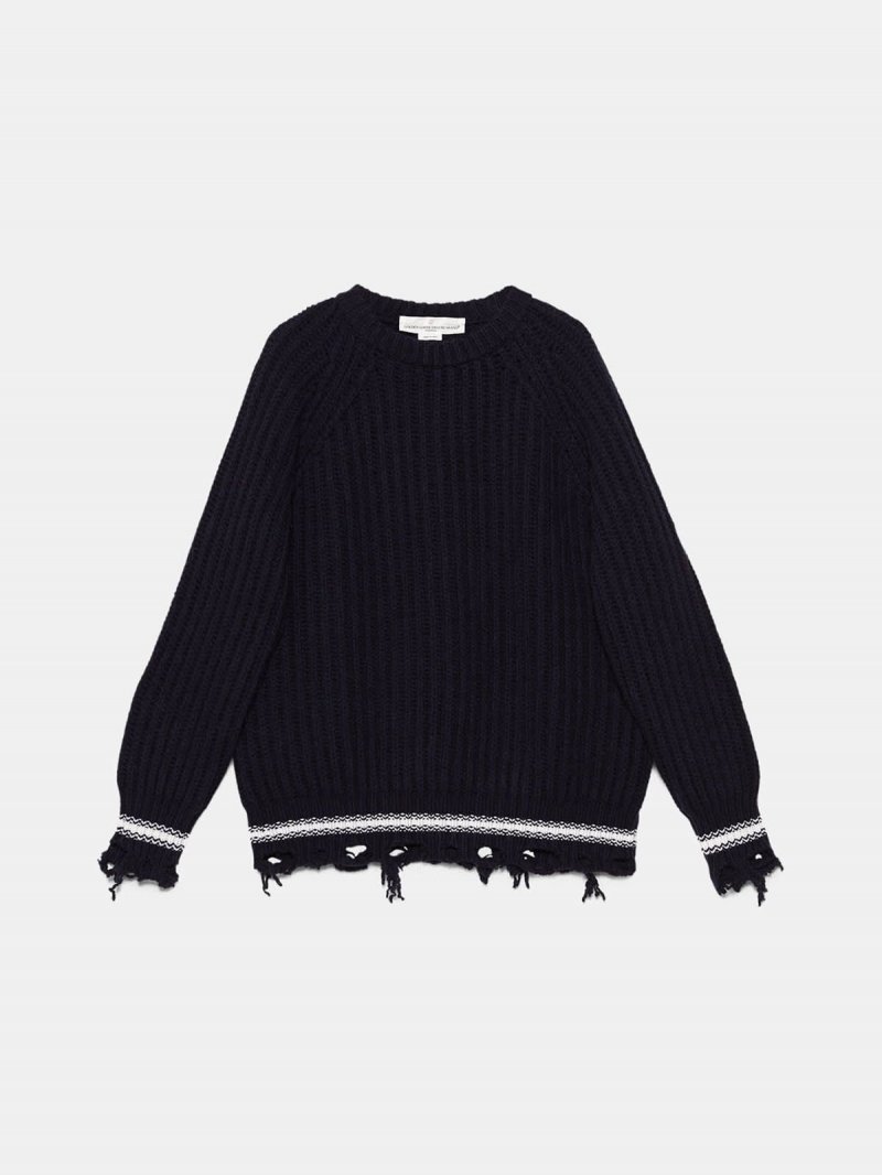 Kunio round neck sweater in extrafine merino wool