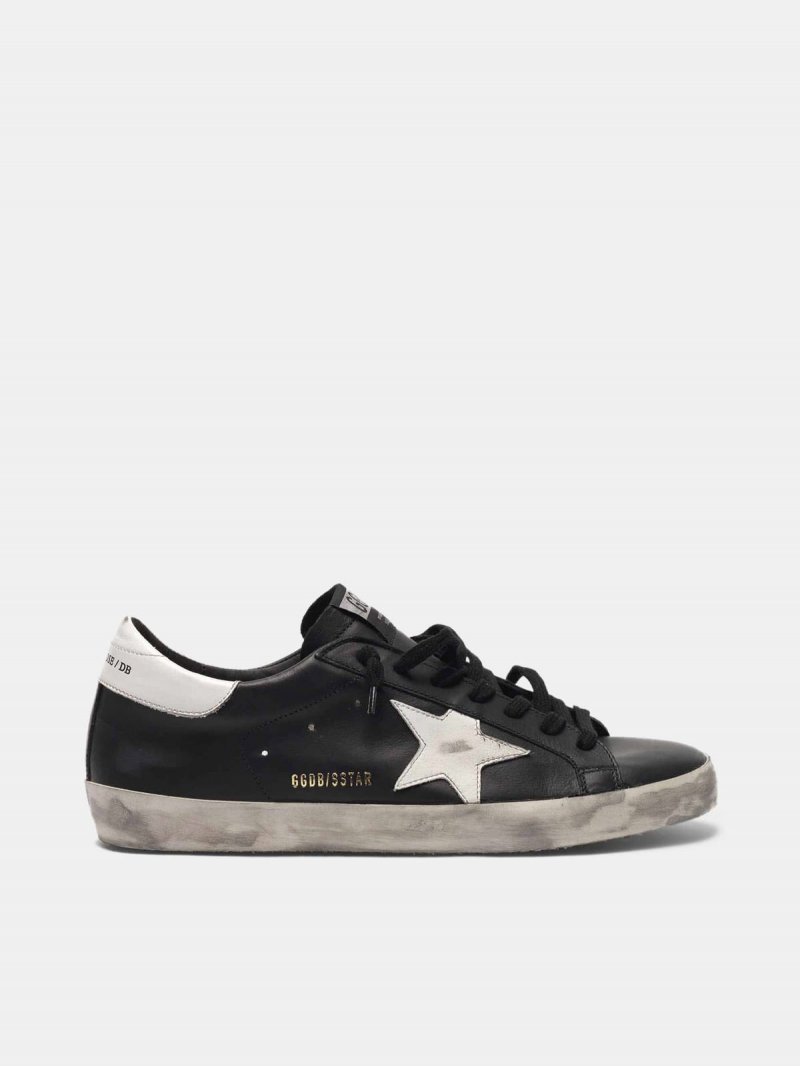 Super-Star sneakers in black leather with contrast star
