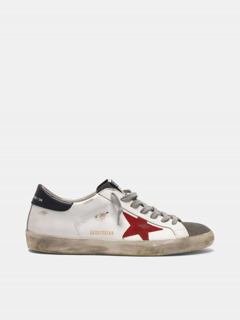 Super-Star sneakers in leather with insert and star in suede