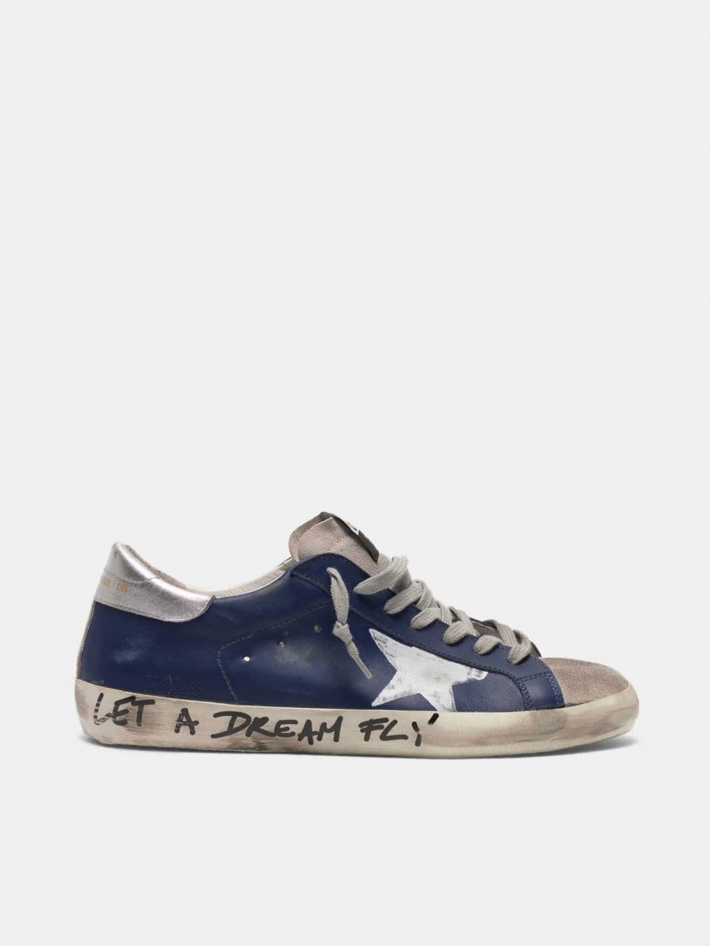 Super-Star sneakers in leather with message on the foxing