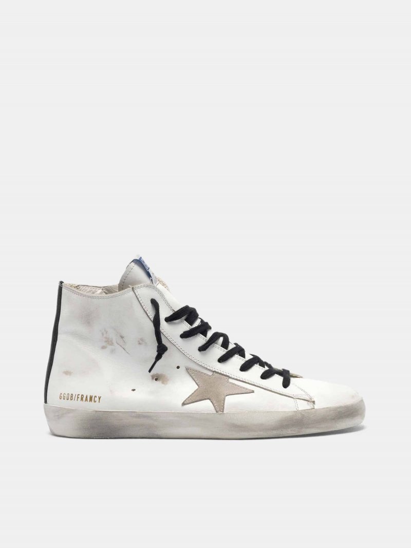 Francy sneakers in leather with suede star and blue sole
