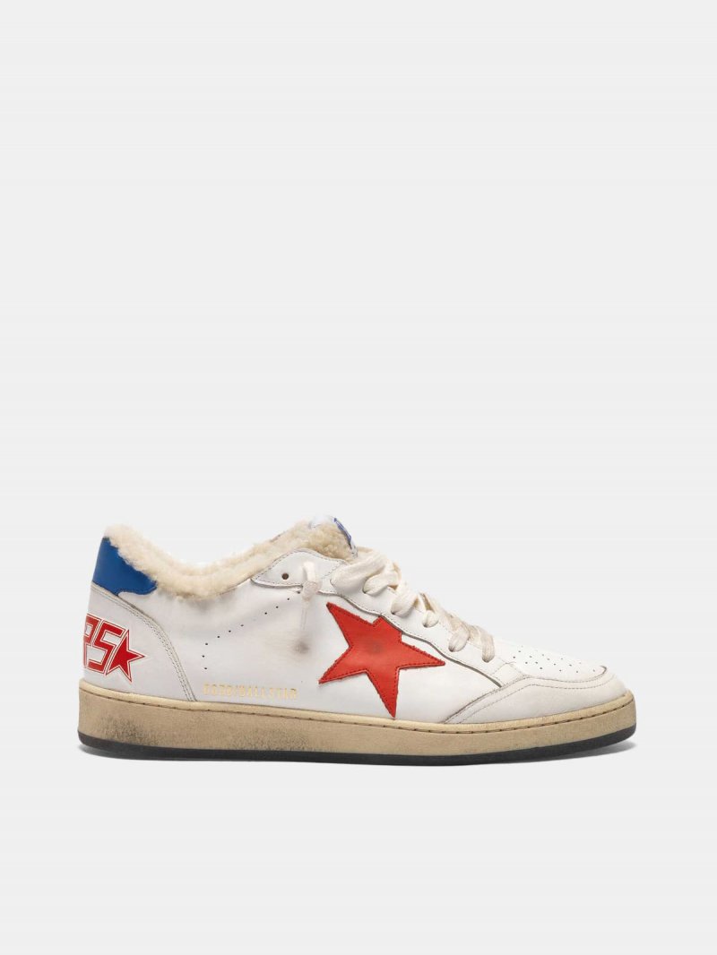 Ball Star sneakers in leather with shearling insert