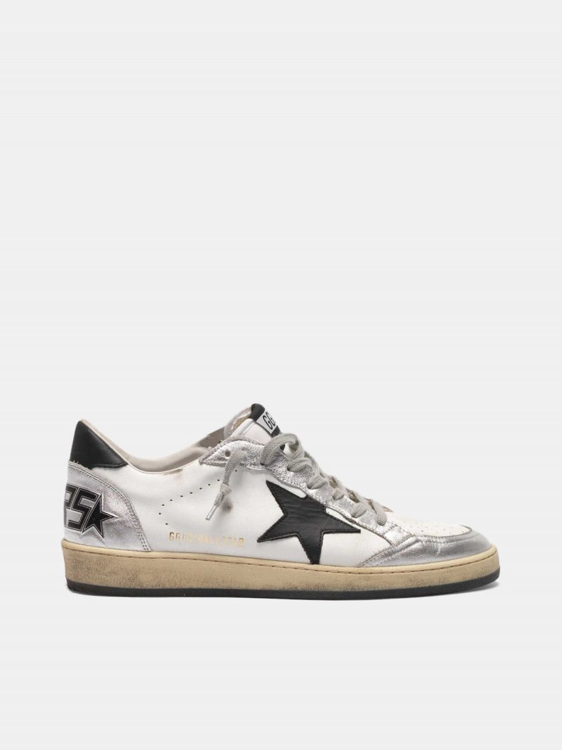 Leather Ball Star sneakers with metallic inserts and black star