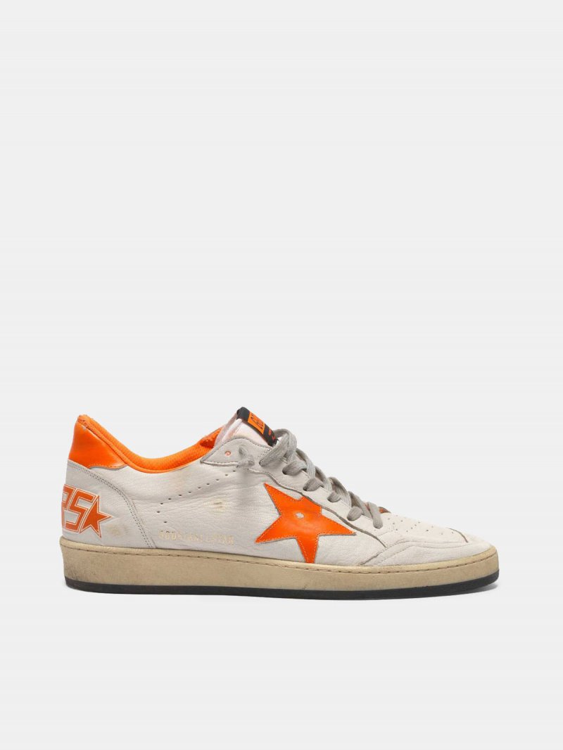 Ball Star sneakers in leather with dayglow details and lining