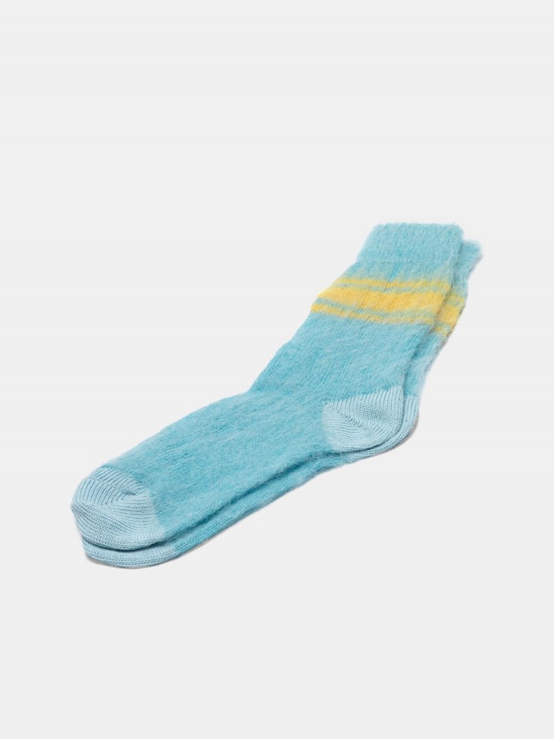 Tsutsuji socks made of brushed mohair wool
