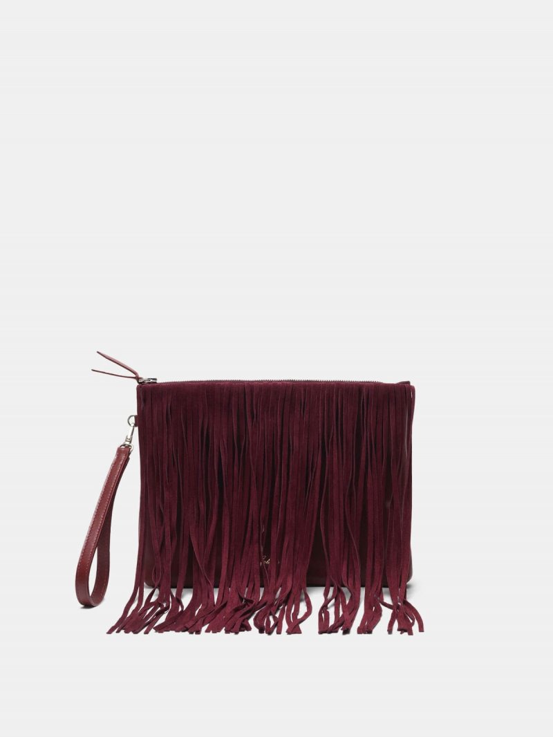 XL Toast bag in leather with suede fringe