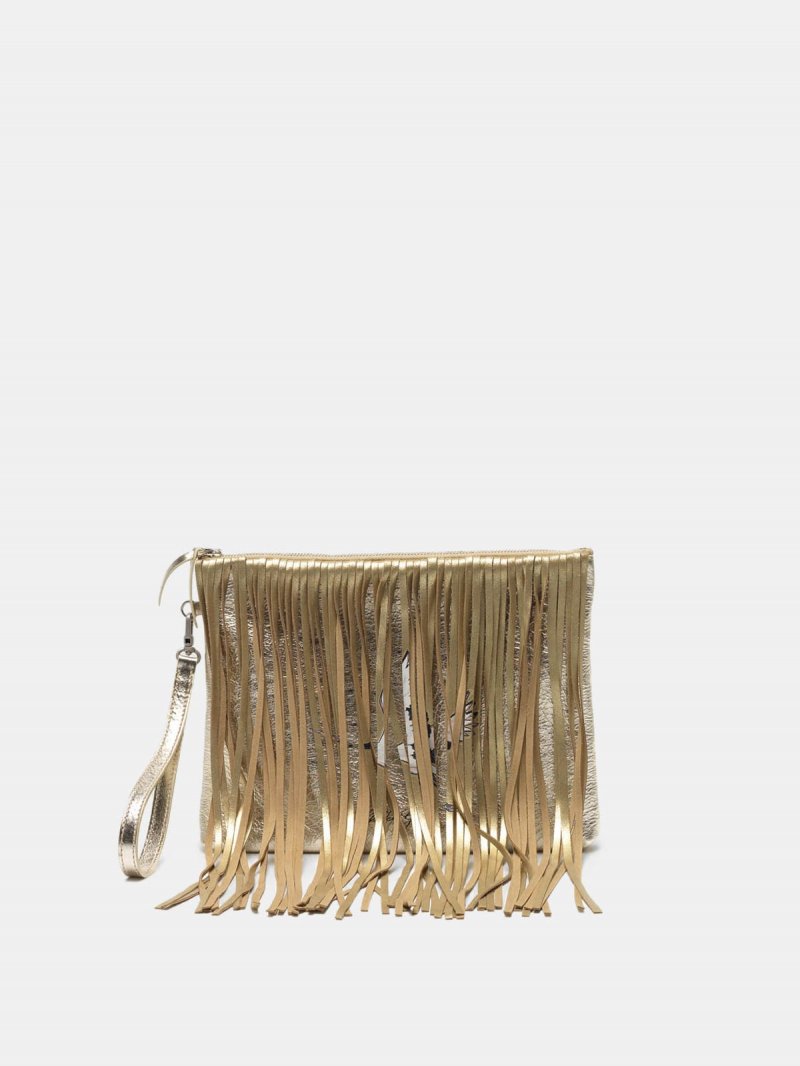 XL Toast bag in leather with suede fringe