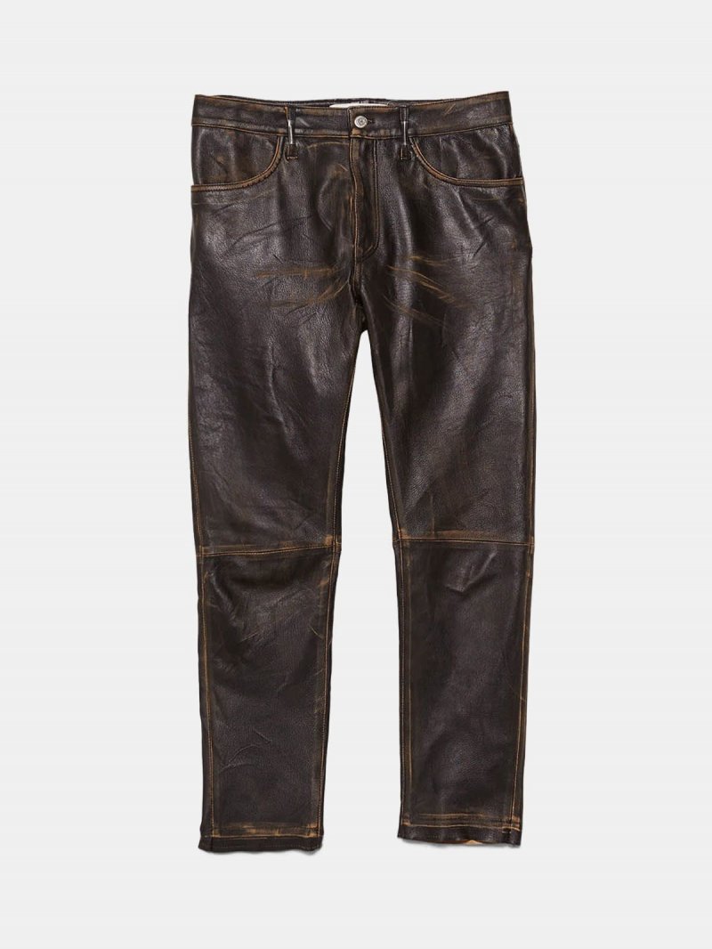 Jolly trousers in vintage-look nappa leather