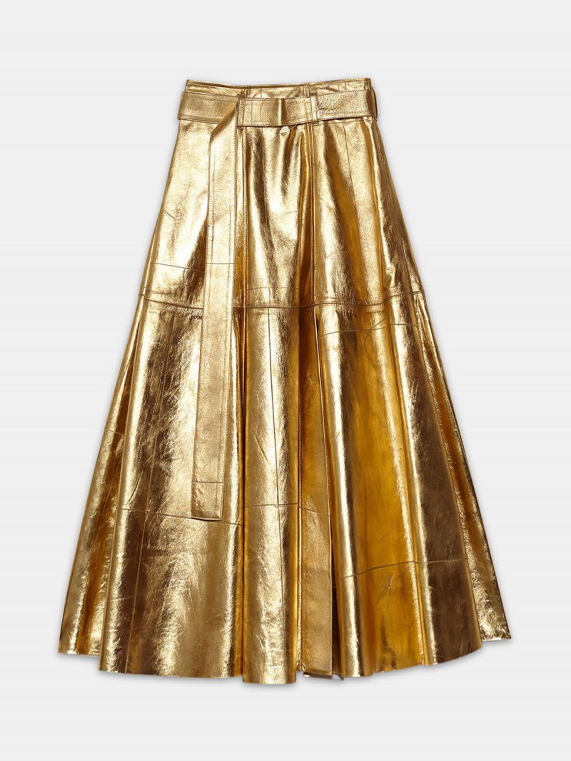 Akemi gold leather skirt