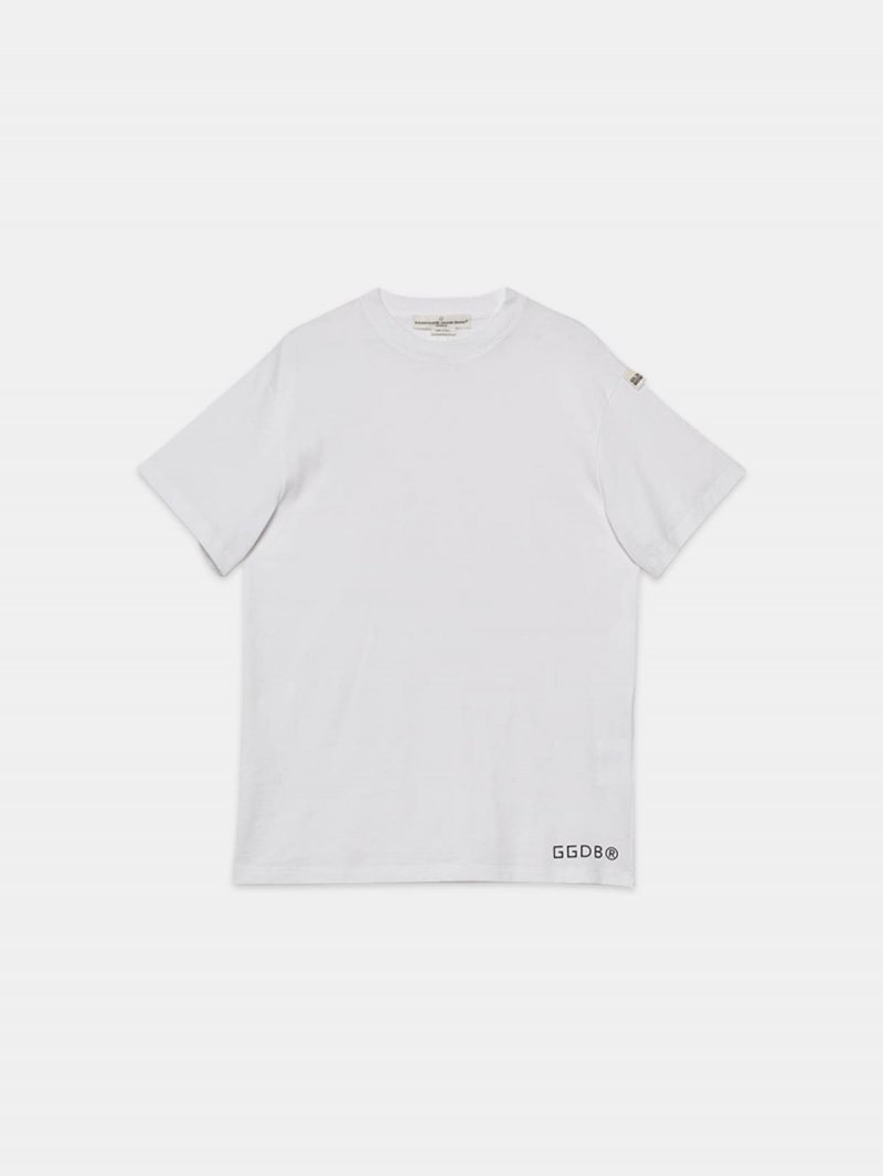 White Golden T-shirt with logo on the front and back