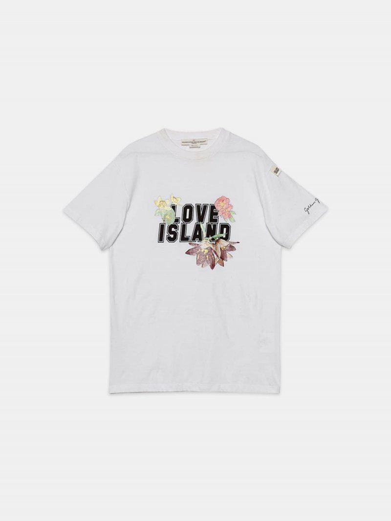 Golden T-shirt with Love Island print