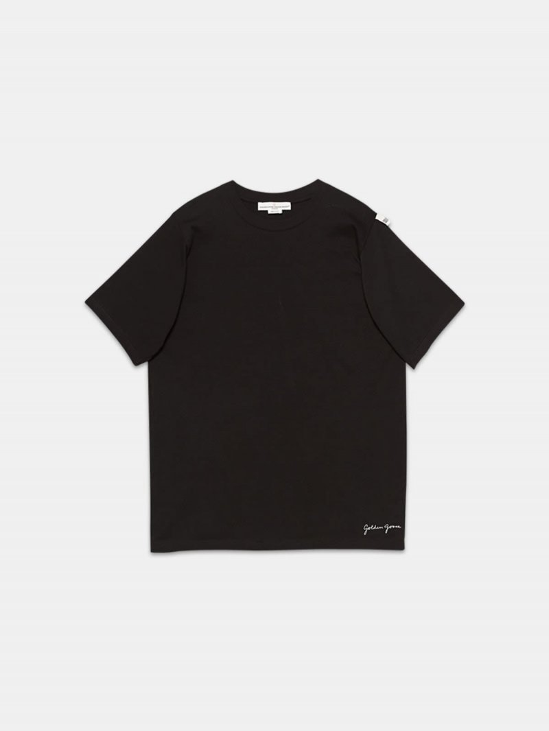 Black Hoshi T-shirt with maxi print with logo on the back