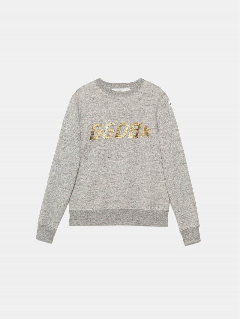 Grey Aiako sweatshirt in pure cotton with logo print