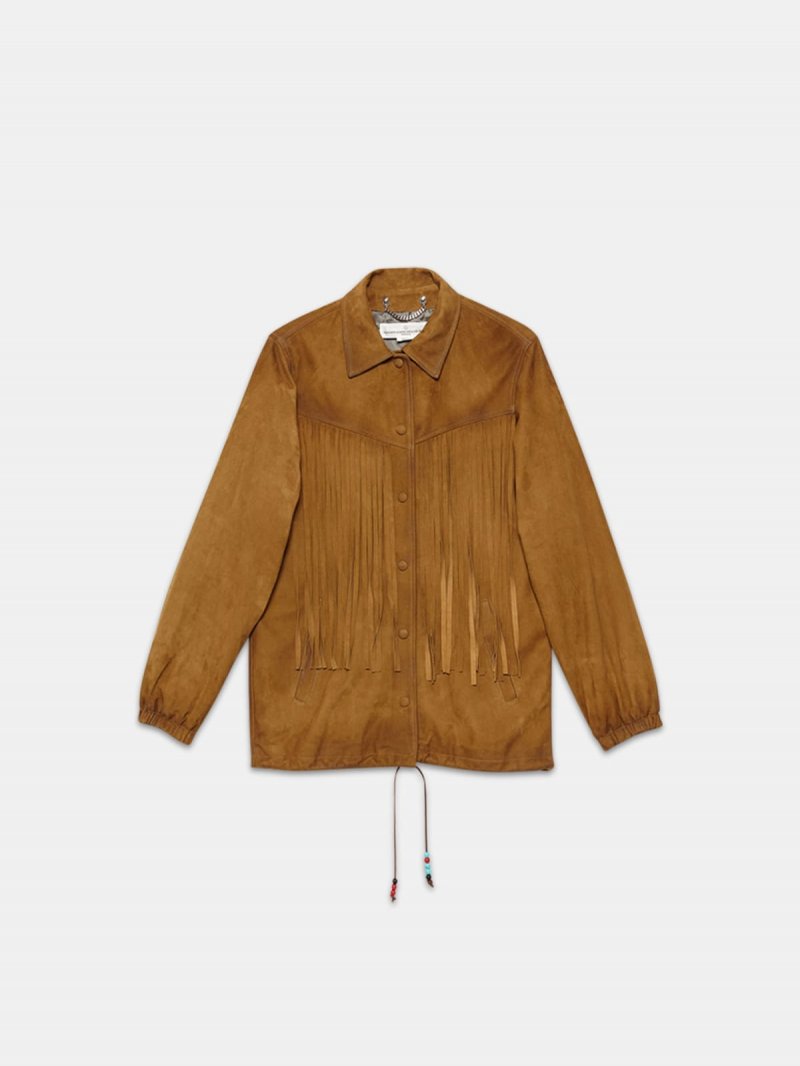 Ayumi jacket in suede leather with fringe