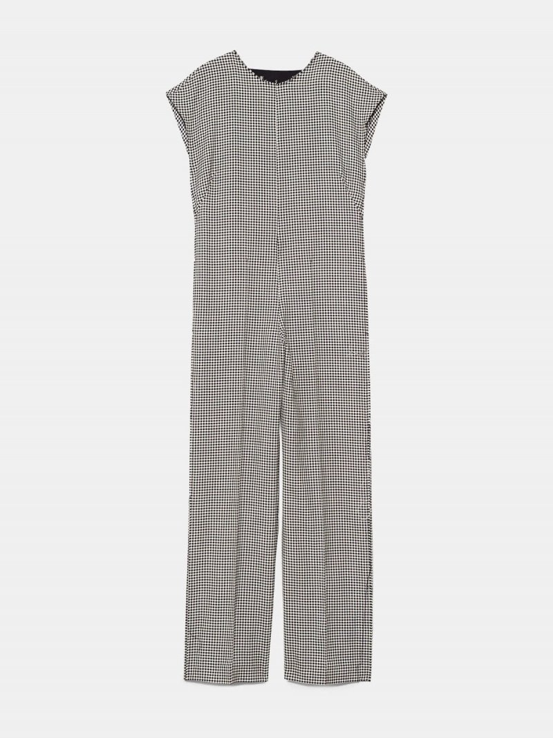 Narumi jumpsuit in cotton and wool with checked pattern