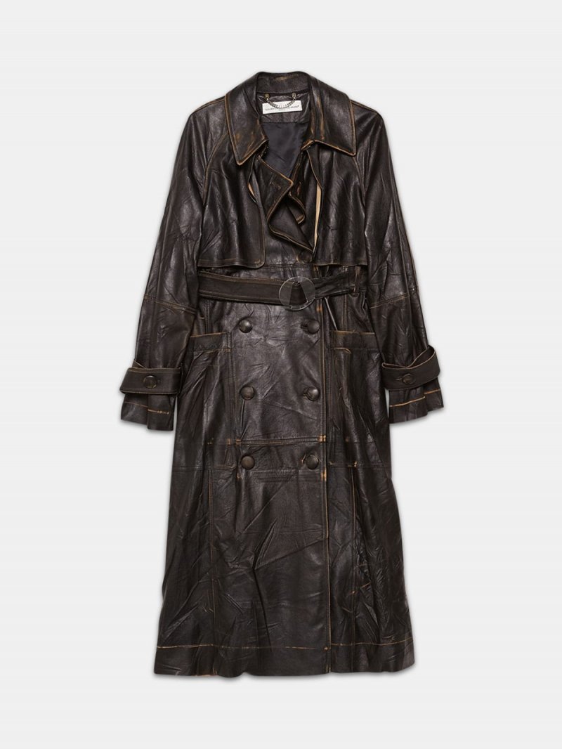 Masami trenchcoat in vintage effect leather