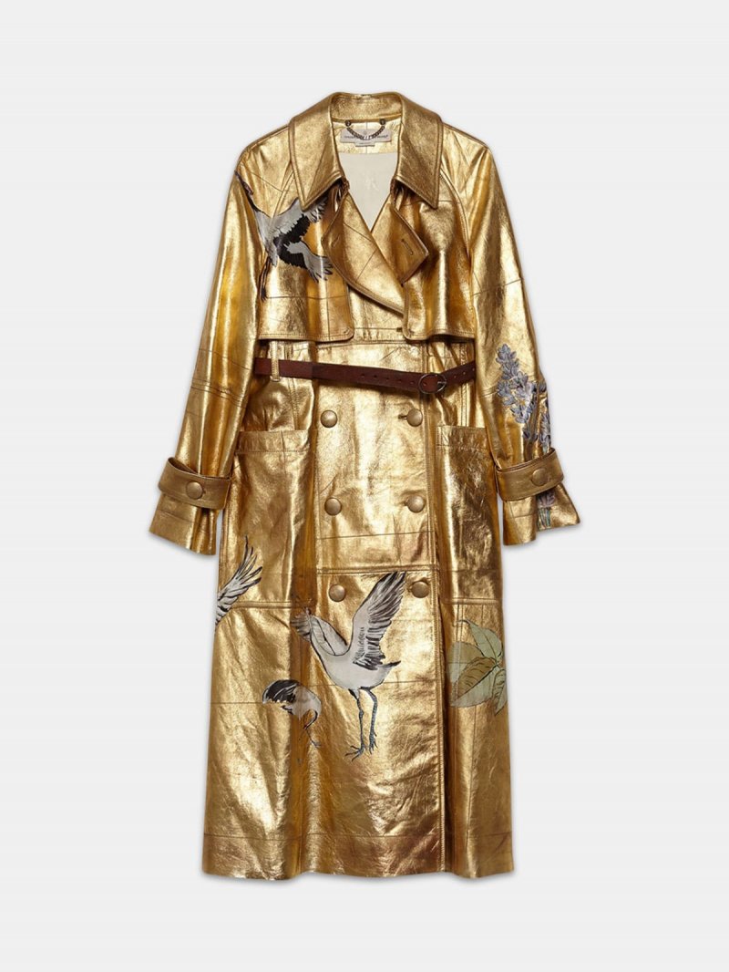Masami trenchcoat in leather with prints