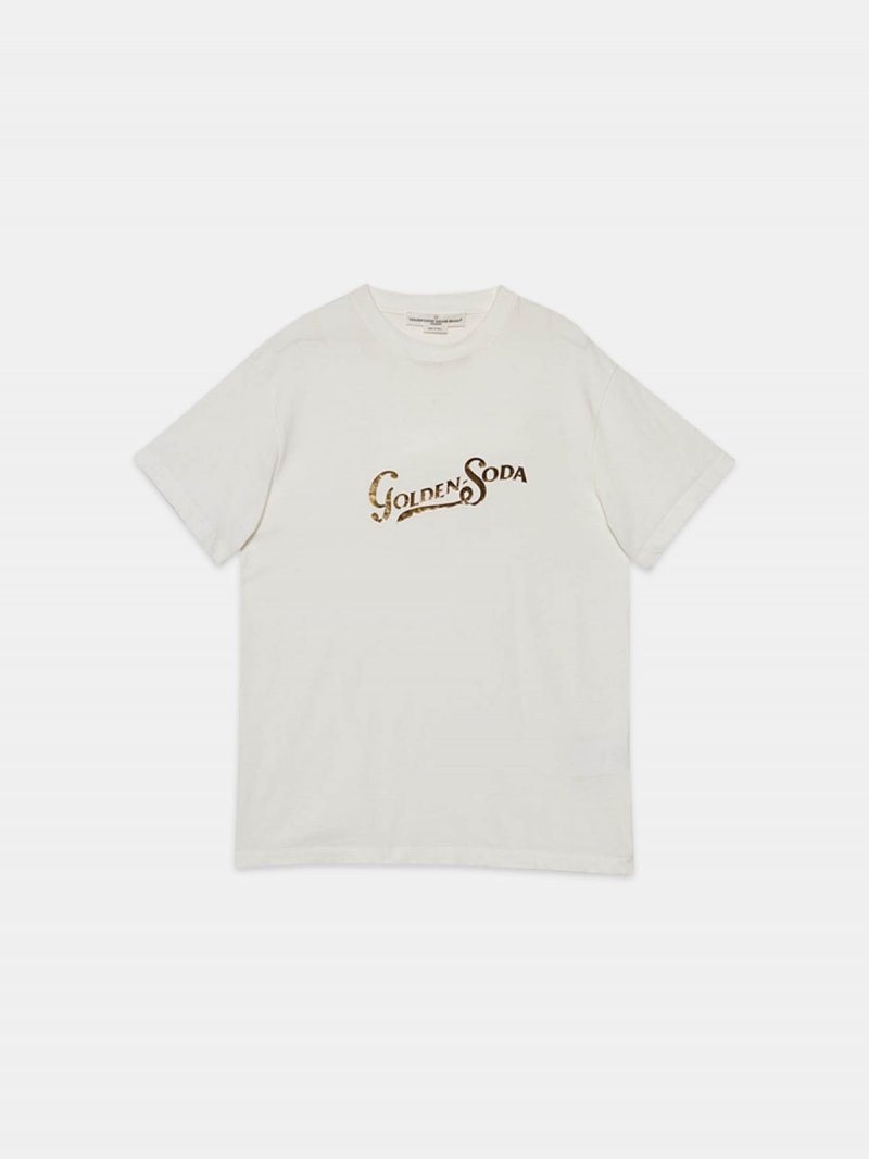 Golden T-shirt with foil Soda print