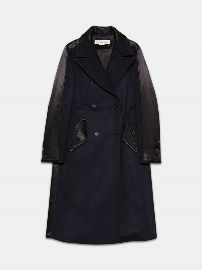 Fuji slim fit coat with contrasting texture