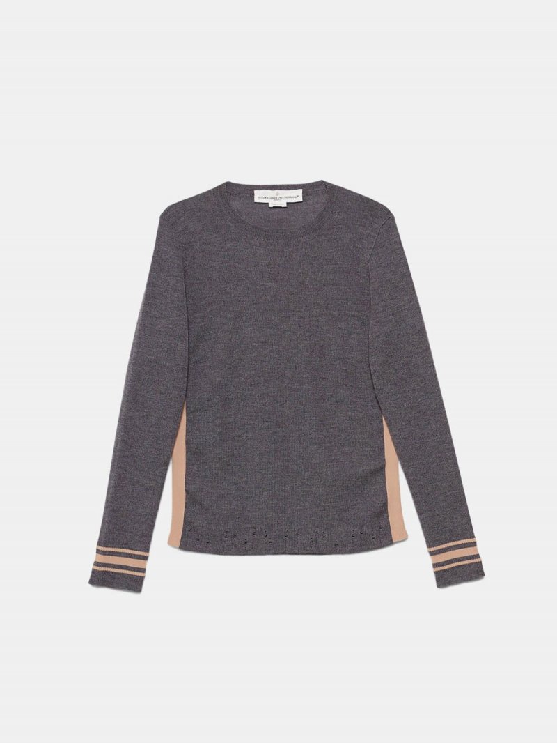 Purimura round neck sweater in extrafine merino wool