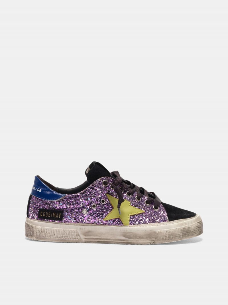 May sneakers in glitter and suede leather
