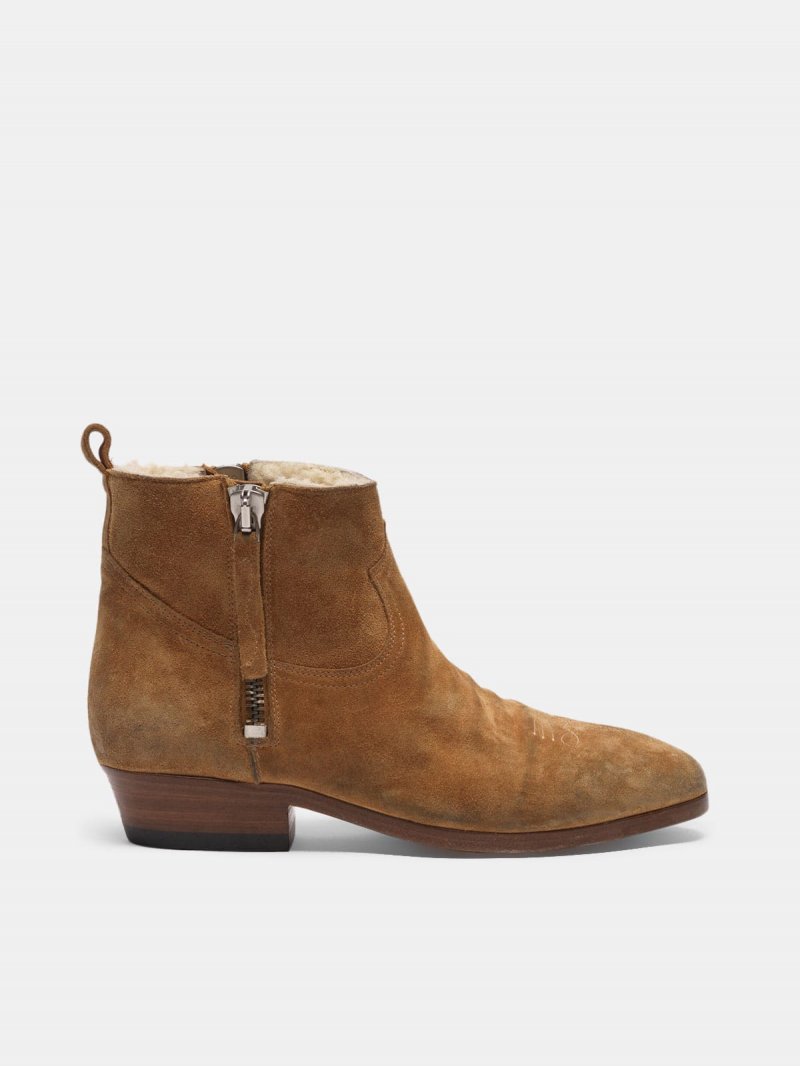 Viand ankle boots in suede with shearling interior