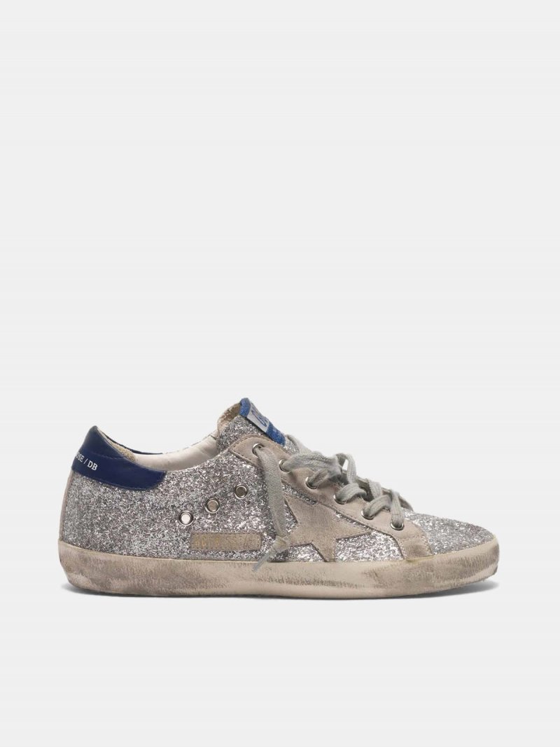 Super-Star sneakers in all-over glitter with suede insert