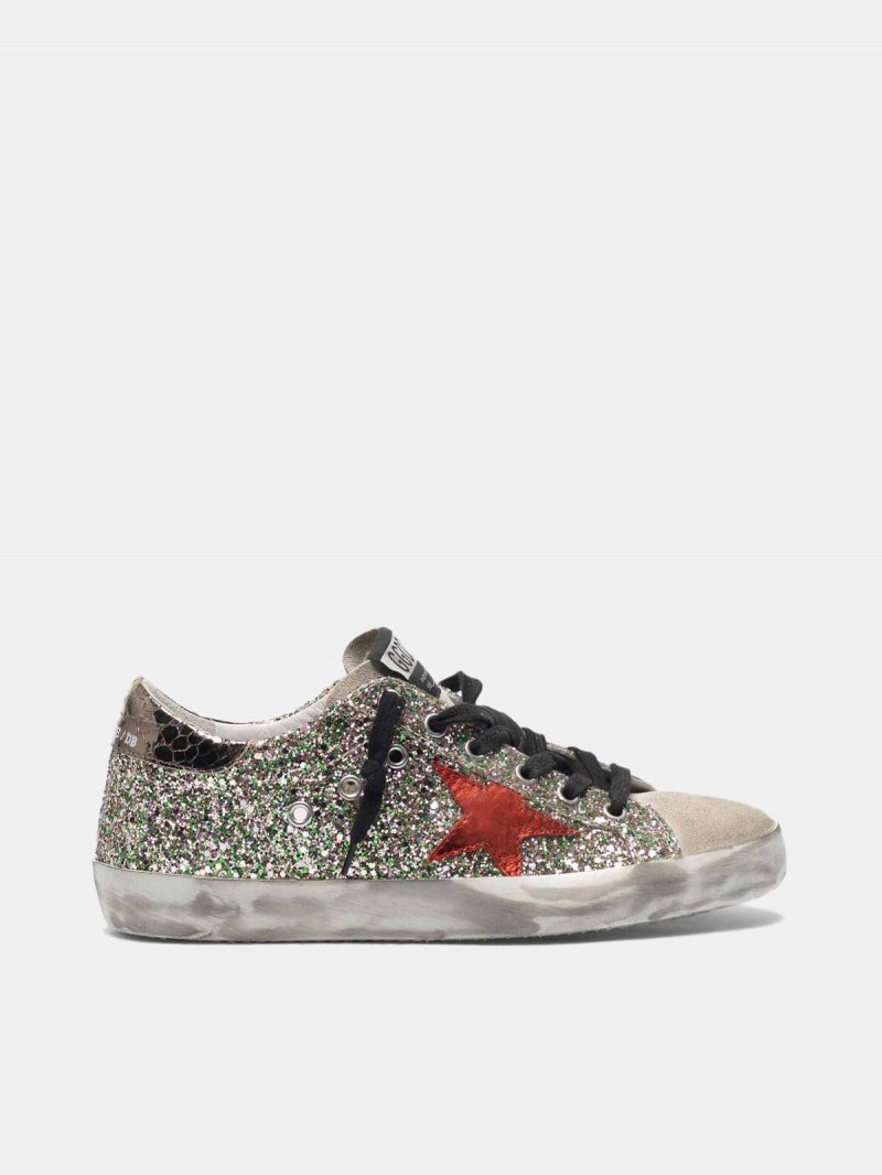 Glittery Super-Star sneakers with laminated star