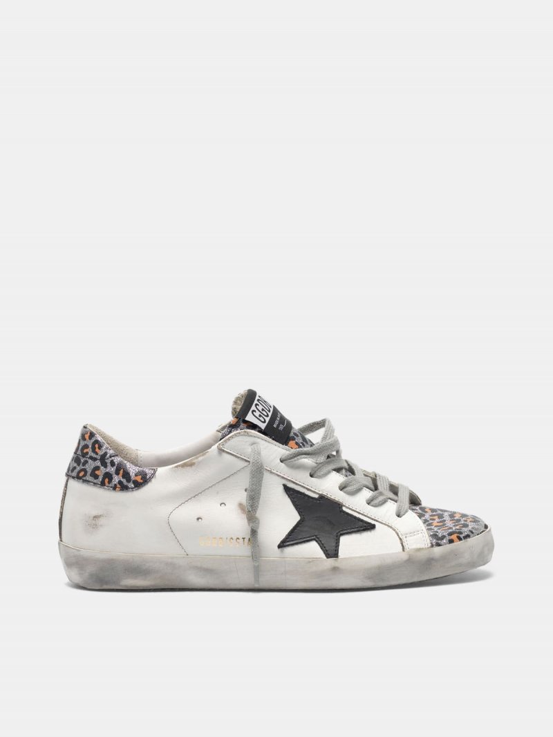 Super-Star sneakers with leopard-print insert and heel tab