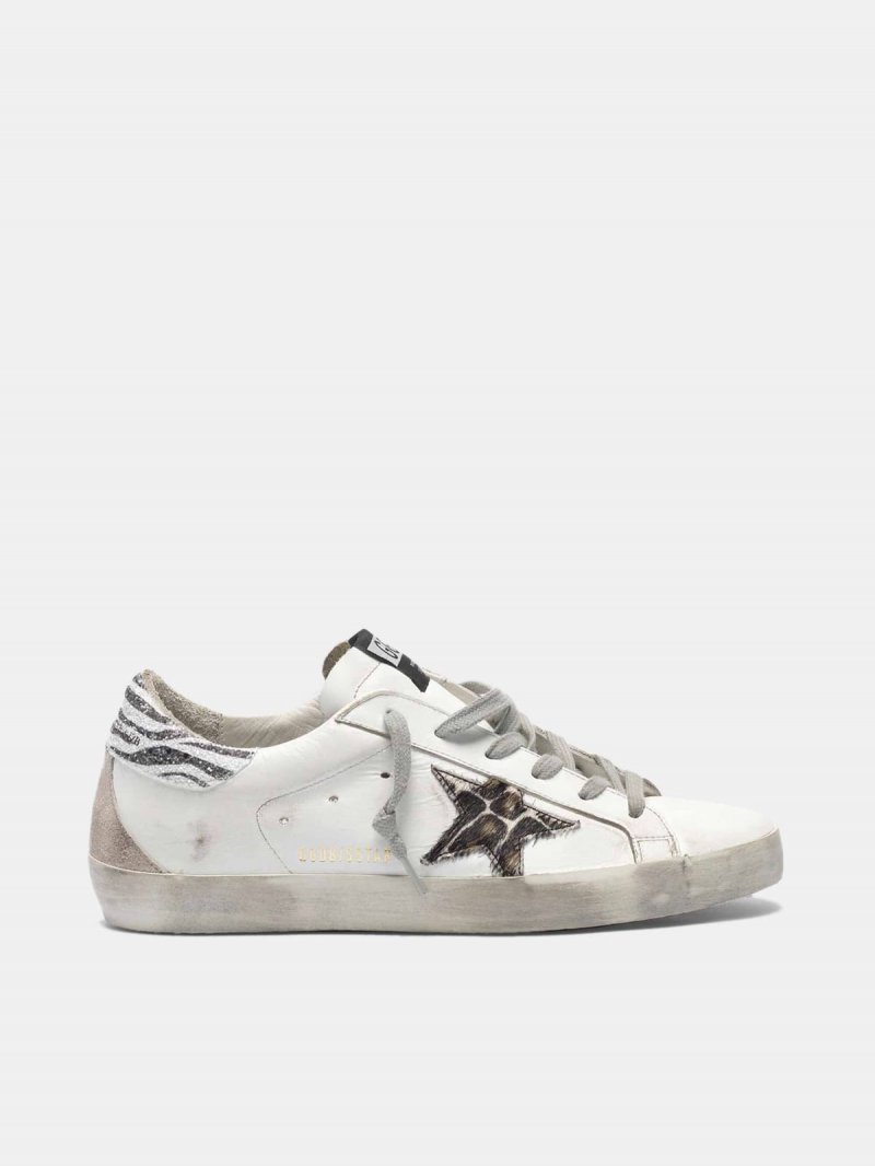 Super-Star sneakers with leopard-print star and zebra-print heel tab