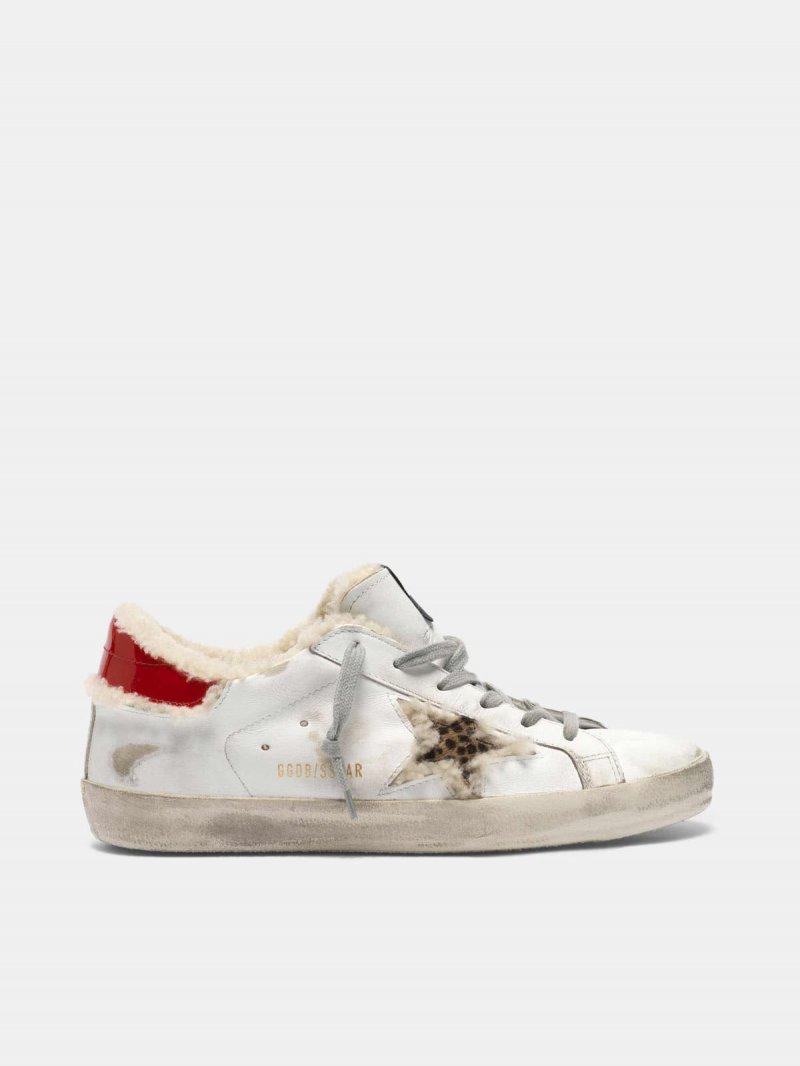 Super-Star sneakers with pony skin star and shearling insert