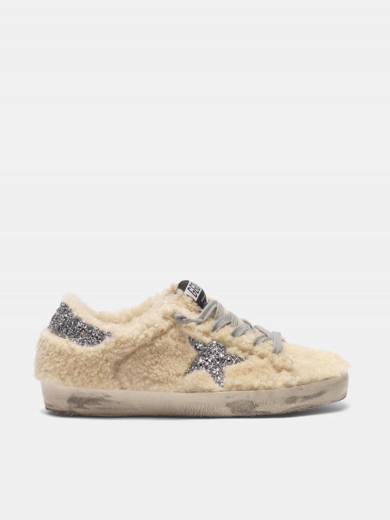 Super-Star sneakers in shearling with glittery star
