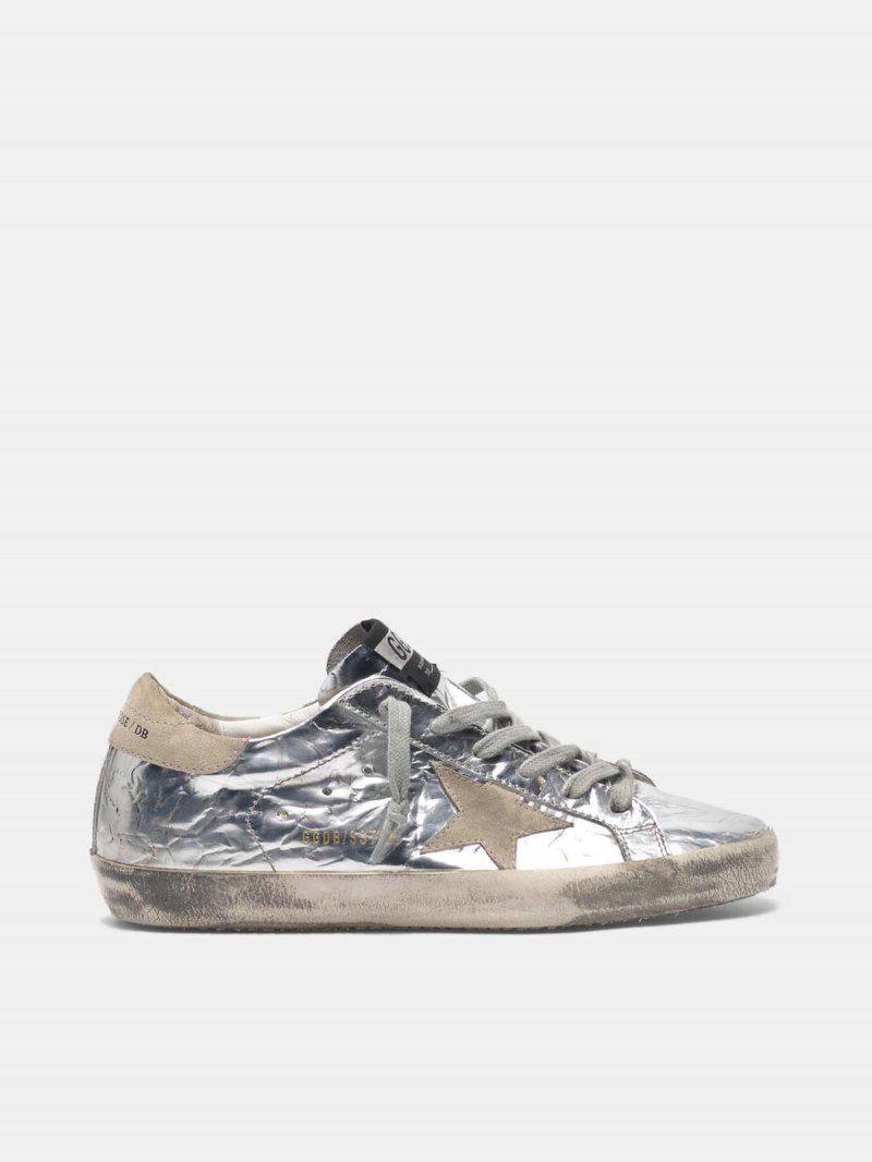 Super-Star sneakers in silver-coloured leather
