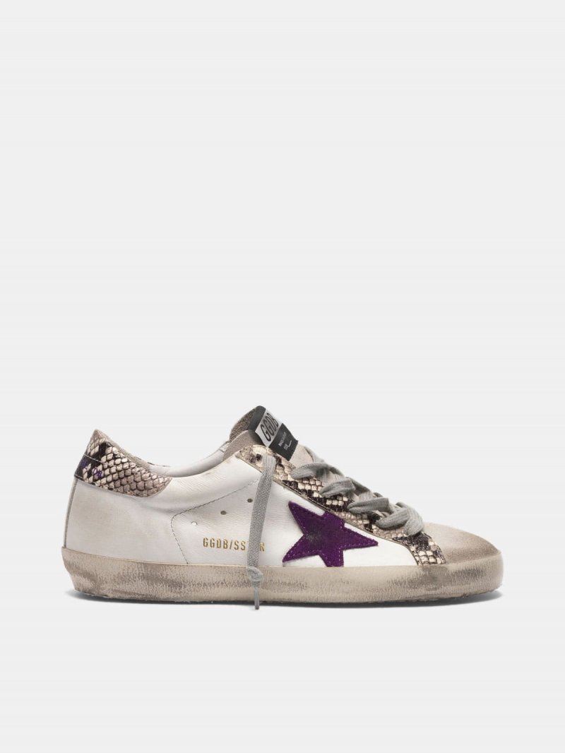 Super-Star sneakers with snakeskin print inserts