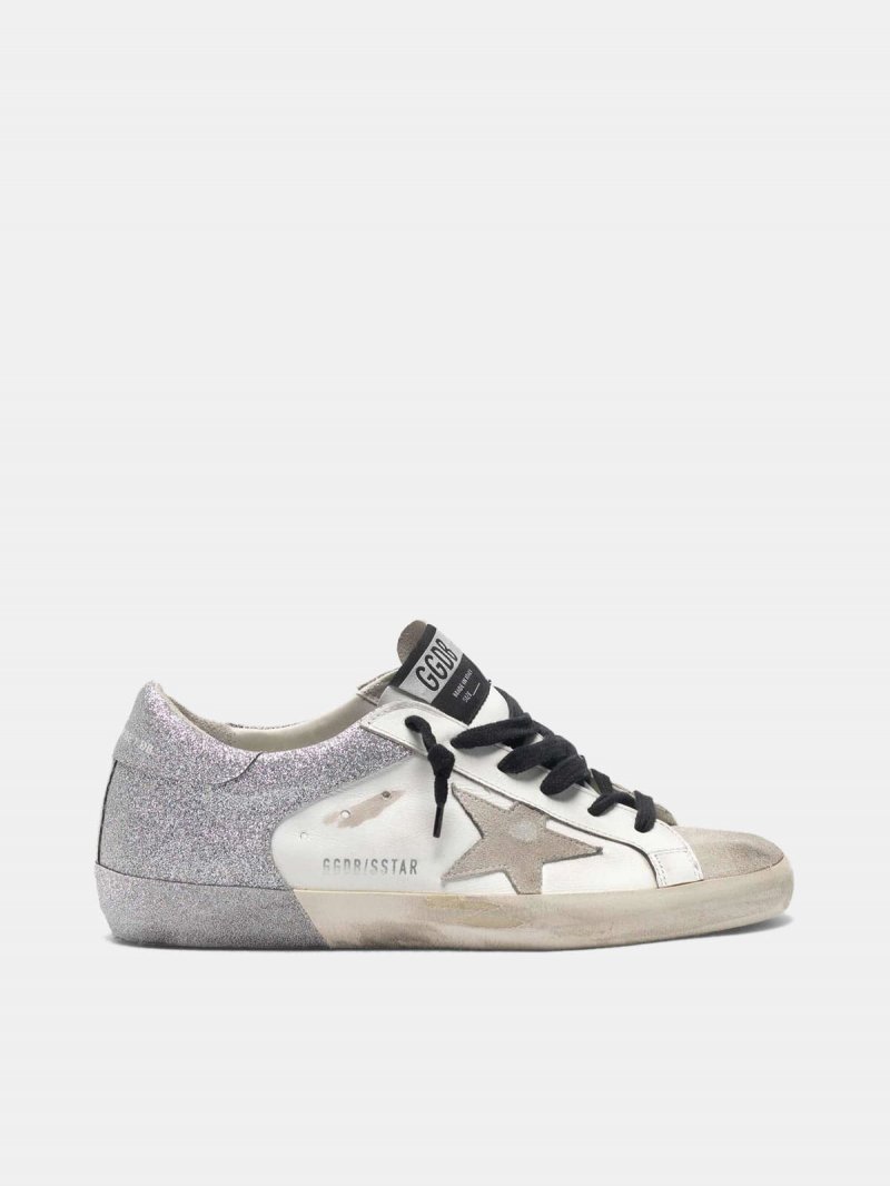 Super-Star sneakers with glitter back and double foxing