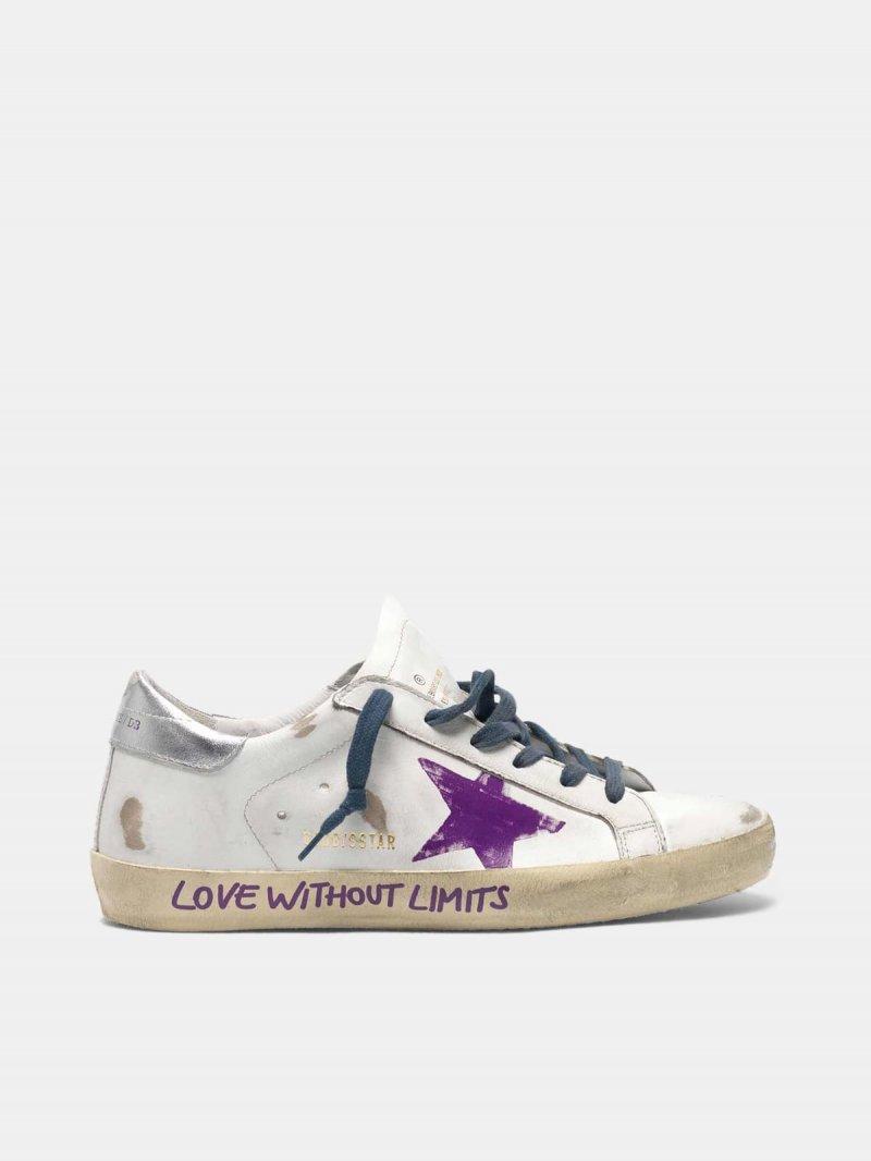 Super-Star sneakers in leather with "Love without limits" lettering