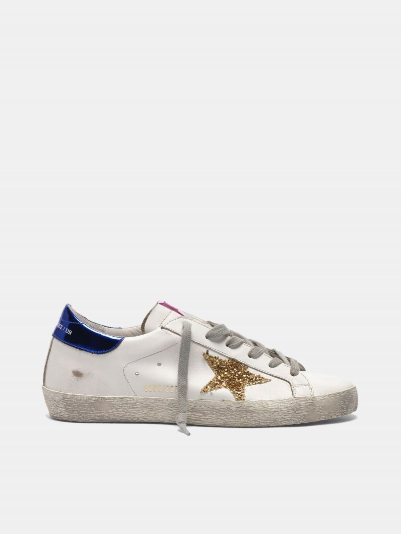 Super-Star sneakers in leather with glitter star