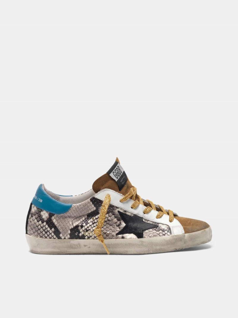Super-Star sneakers in snakeskin print leather and suede