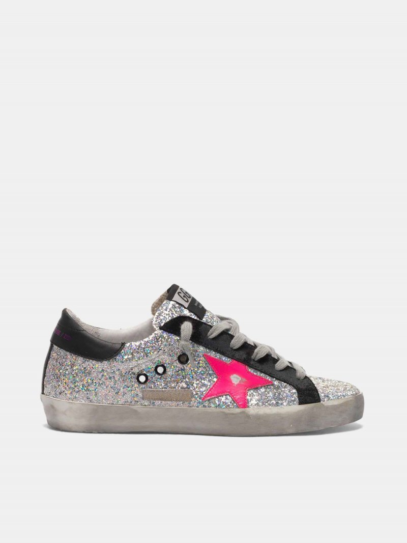Super-Star sneakers with glitter upper and white star