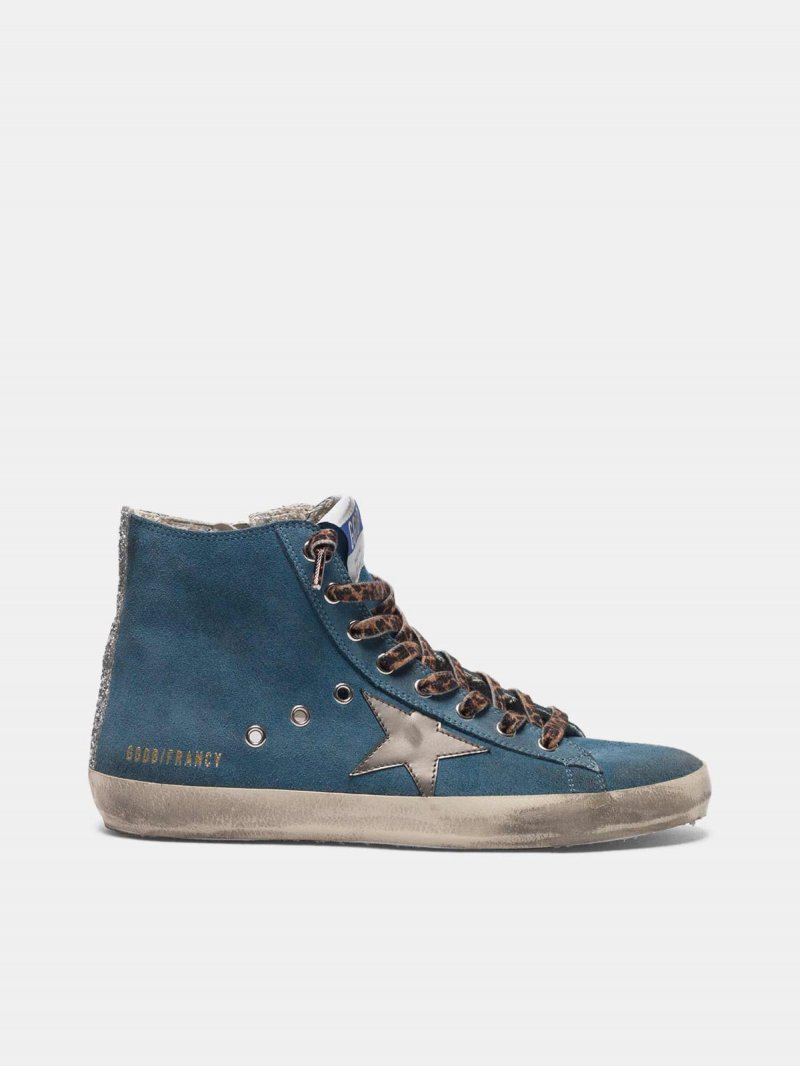 Francy sneakers in suede leather with silver laminated star