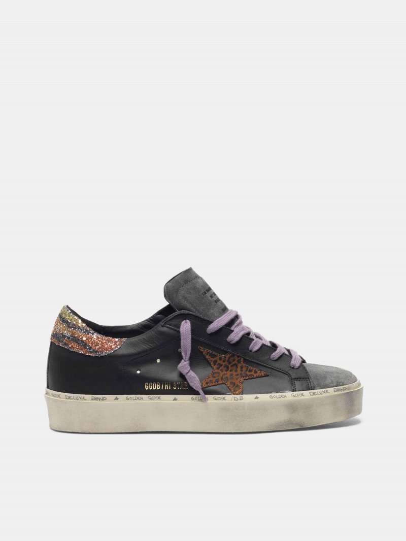 Hi Star sneakers with leopard-print star and glittery zebra-print heel tab